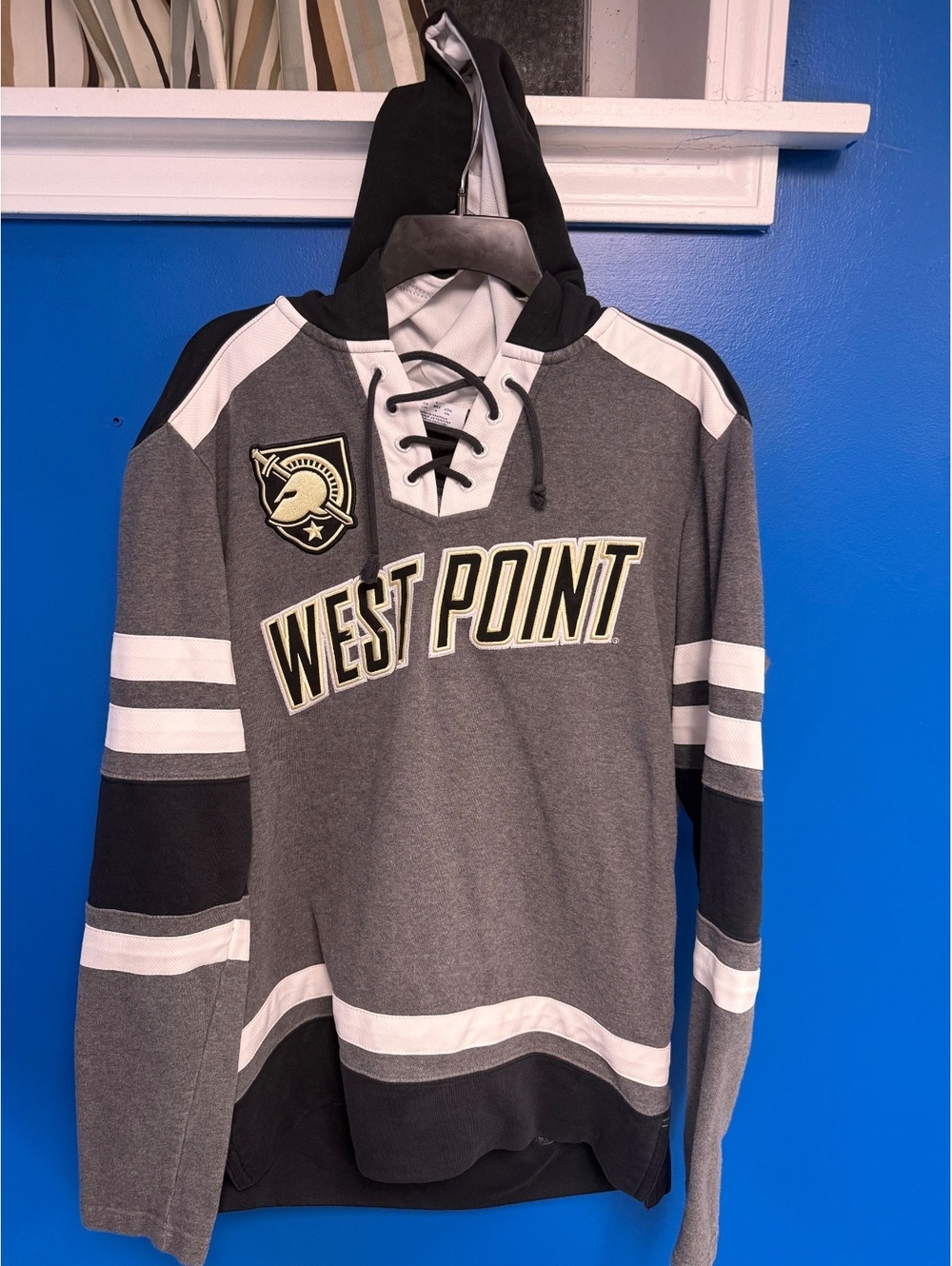 Champion West Point Army Black Knights Lace Up Hoodie Mens Large Hockey Style